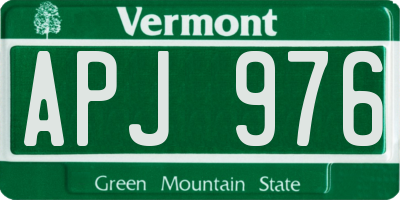 VT license plate APJ976