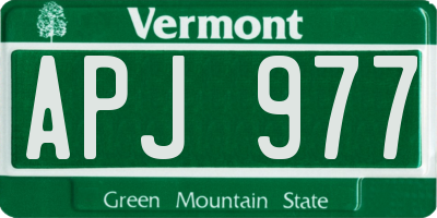 VT license plate APJ977