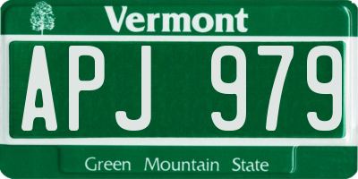 VT license plate APJ979