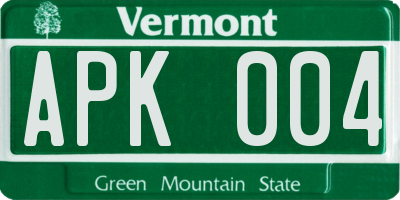 VT license plate APK004