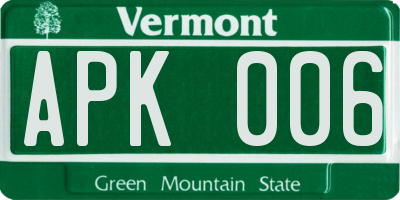 VT license plate APK006