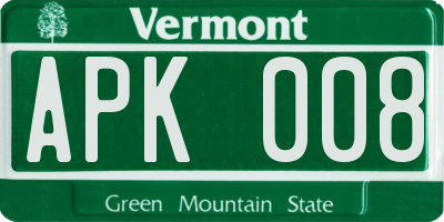 VT license plate APK008