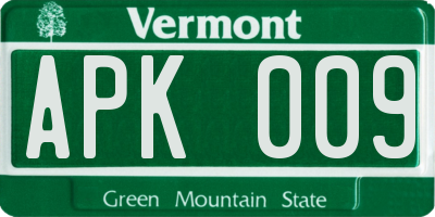 VT license plate APK009