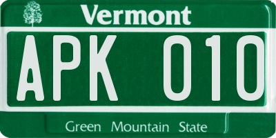 VT license plate APK010