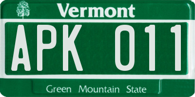 VT license plate APK011