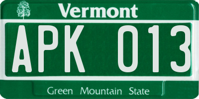 VT license plate APK013