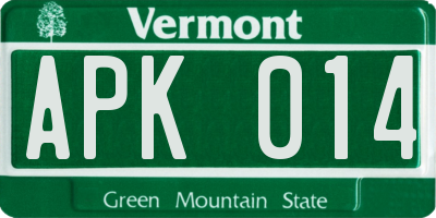 VT license plate APK014