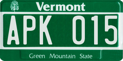 VT license plate APK015