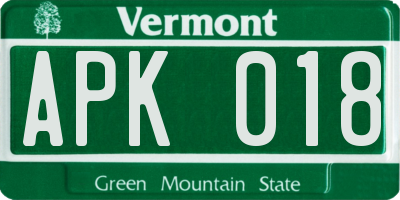 VT license plate APK018
