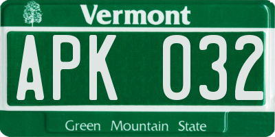 VT license plate APK032