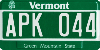 VT license plate APK044