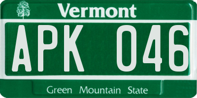 VT license plate APK046