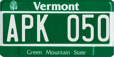 VT license plate APK050