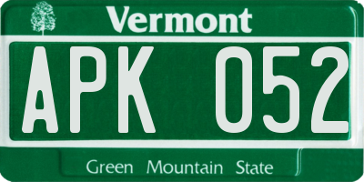 VT license plate APK052