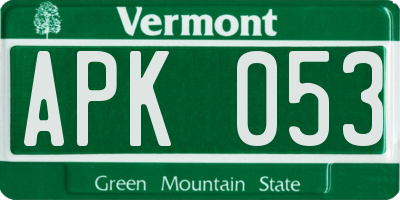 VT license plate APK053