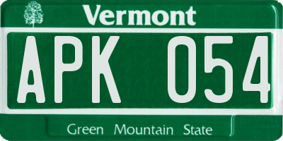 VT license plate APK054