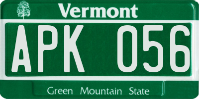 VT license plate APK056