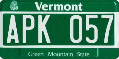 VT license plate APK057