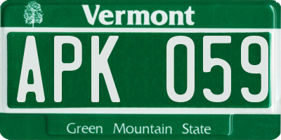 VT license plate APK059
