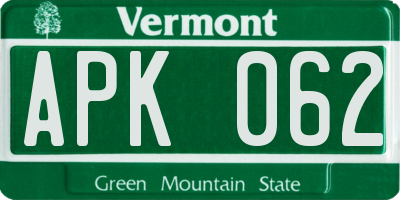 VT license plate APK062