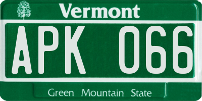 VT license plate APK066