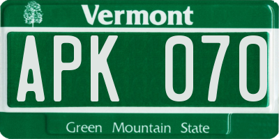 VT license plate APK070