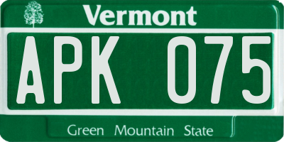 VT license plate APK075