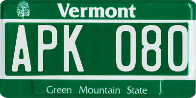 VT license plate APK080