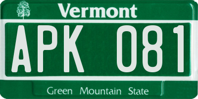 VT license plate APK081
