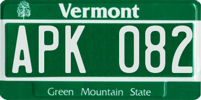 VT license plate APK082