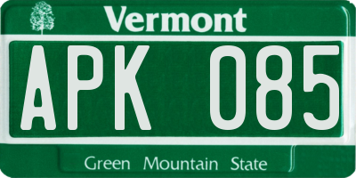 VT license plate APK085