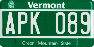 VT license plate APK089