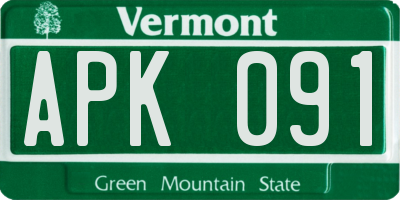 VT license plate APK091