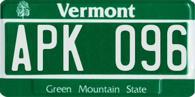 VT license plate APK096