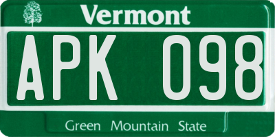 VT license plate APK098