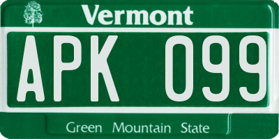 VT license plate APK099