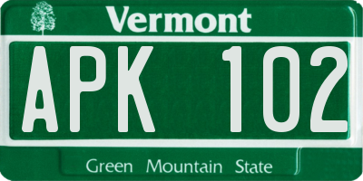 VT license plate APK102