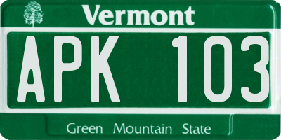 VT license plate APK103