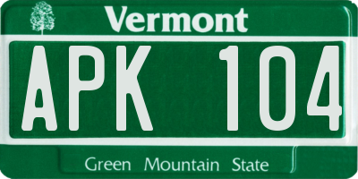 VT license plate APK104
