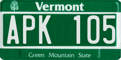 VT license plate APK105