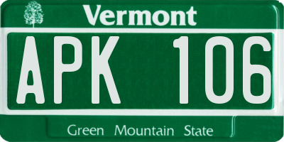 VT license plate APK106