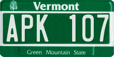 VT license plate APK107