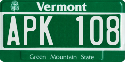 VT license plate APK108