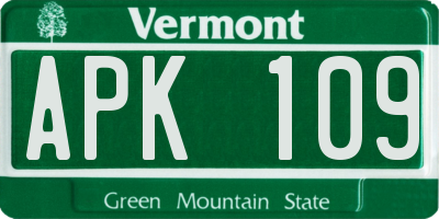 VT license plate APK109