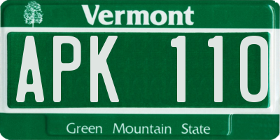 VT license plate APK110