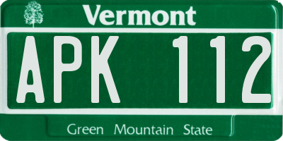 VT license plate APK112