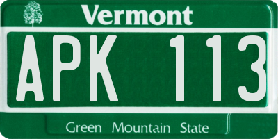 VT license plate APK113