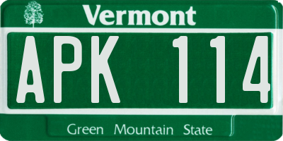 VT license plate APK114