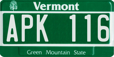 VT license plate APK116