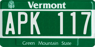VT license plate APK117